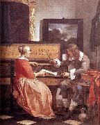 Gabriel Metsu Man and Woman Sitting at the Virginal Spain oil painting artist